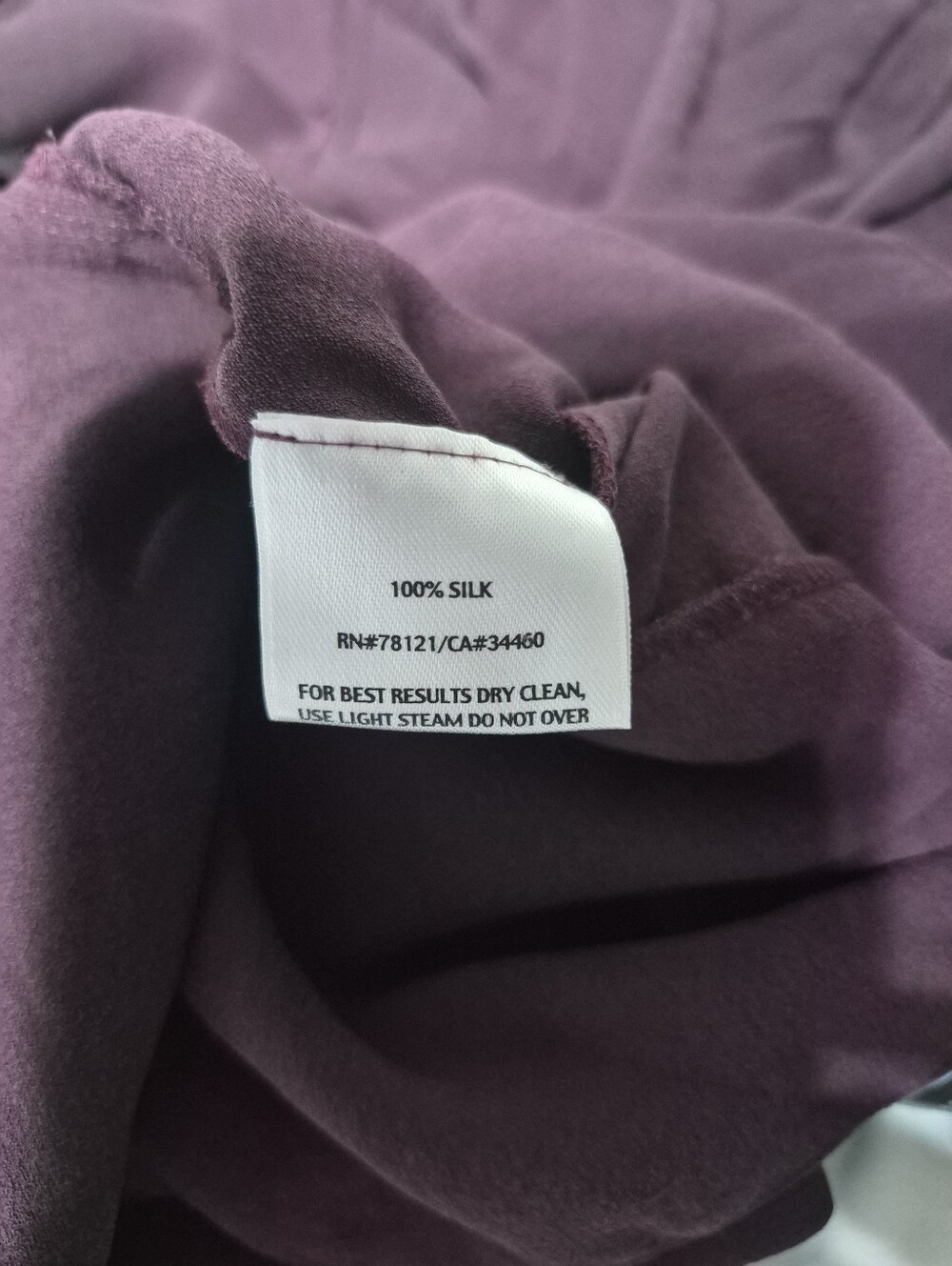 Eileen Fisher XL 100% Silk Wide Leg Pants Plum Purple Pull On - Picture 7 of 13